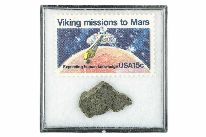 Martian Meteorite ( g) Slice - With Viking Mission Stamp #340023